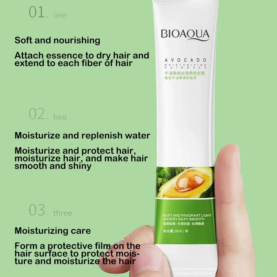 10 ml x 20 pcs Moisturizing hair mask bioaqua with avocado extract avocado moisturizing hair mask,