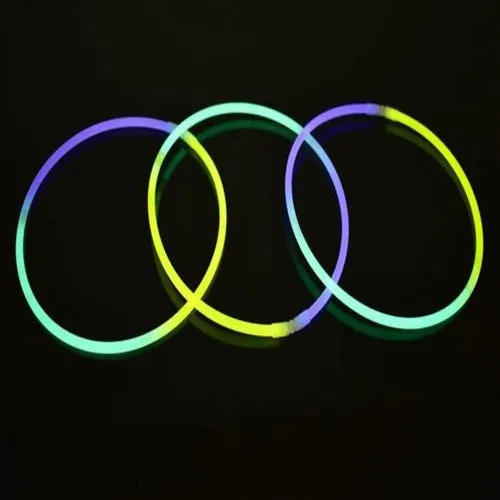 22 Inch Premium Jumbo Tri-Color Glow Necklaces - Purple Green Yellow