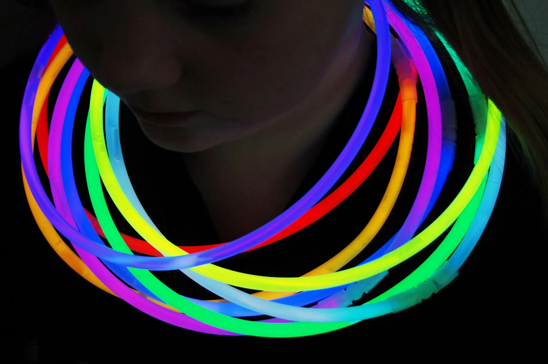 22" Premium Jumbo Assorted Glow Necklaces- 50 per package