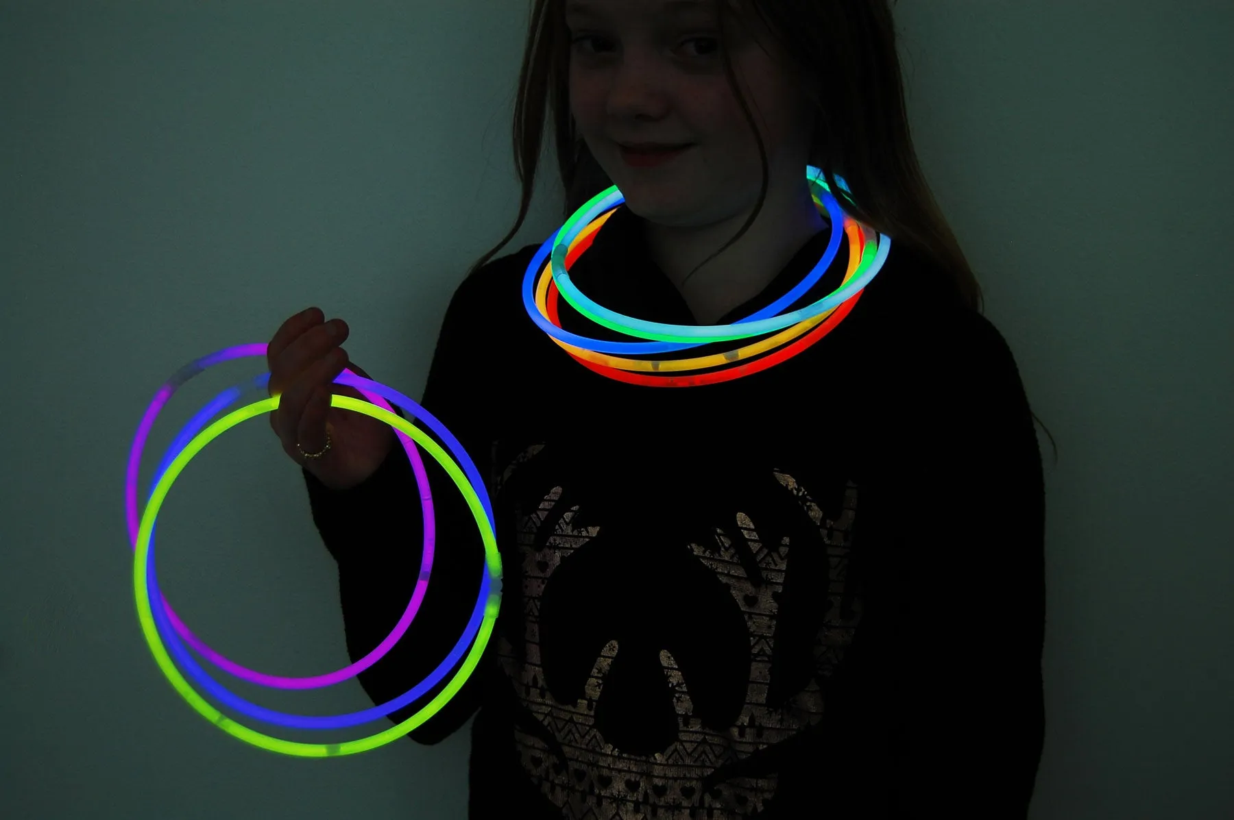 22" Premium Jumbo Assorted Glow Necklaces- 50 per package