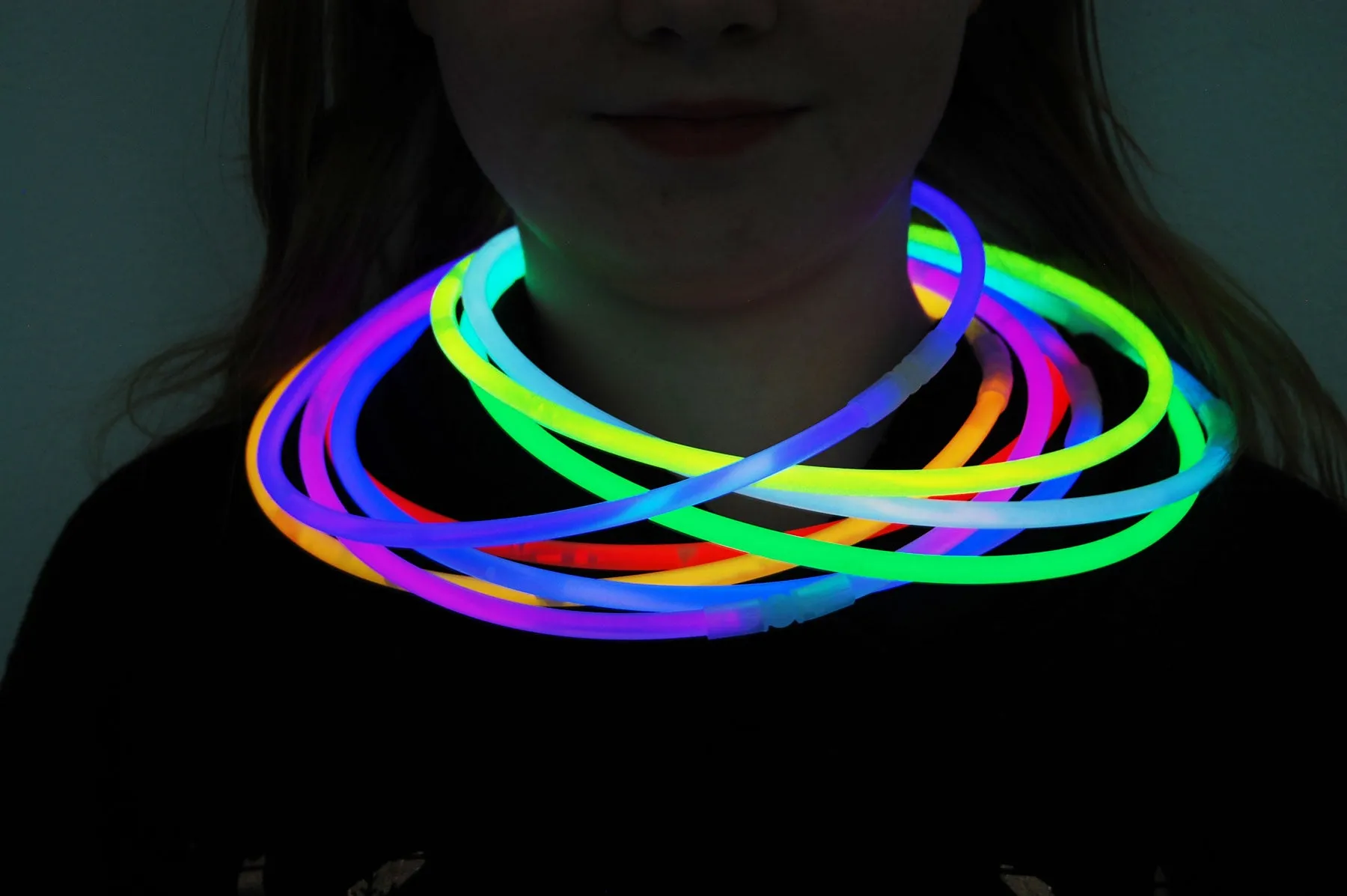 22" Premium Jumbo Assorted Glow Necklaces- 50 per package