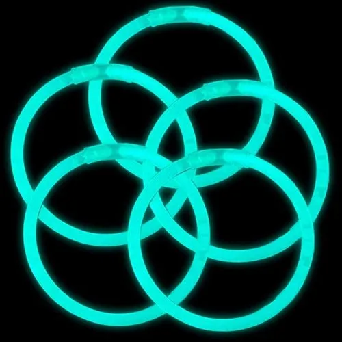 8 Inch Premium Aqua Glow Stick Bracelets