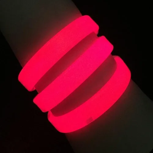 8 Inch Triple Wide Red Glow Bracelets / Wristbands