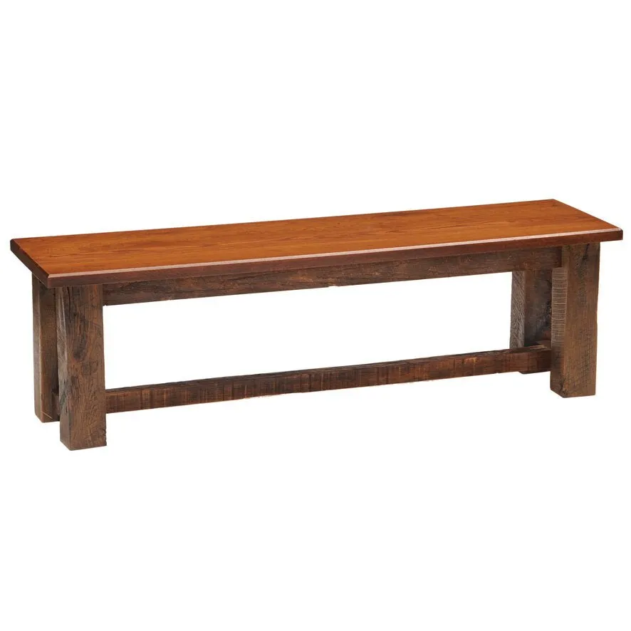 Barnwood Bench With Antique Oak Seat - 3 Sizes