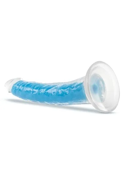 Blush Neo Blue Elite Glow in the Dark 7.5" Silicone Dual Density Cock