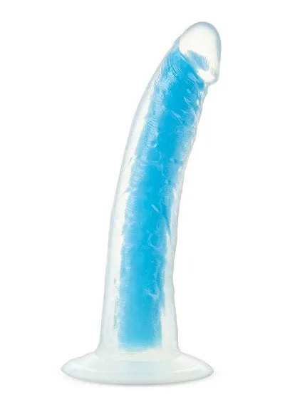 Blush Neo Blue Elite Glow in the Dark 7.5" Silicone Dual Density Cock