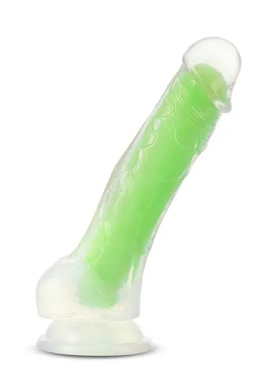 Blush Neo Green Elite Glow in the Dark 7.5" Silicone Dual Density Cock