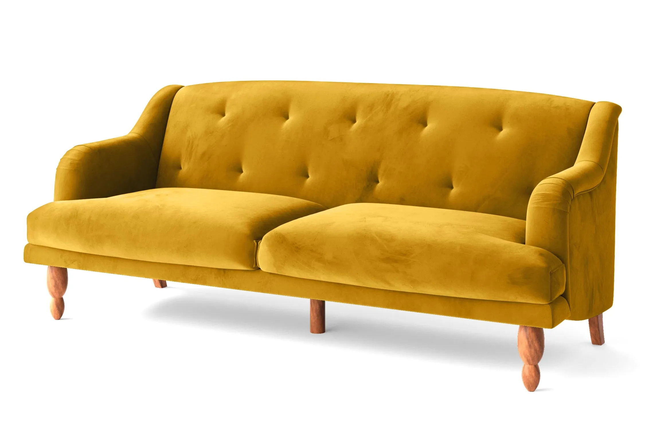 Burlington 4 Seater Sofa Yellow Velvet