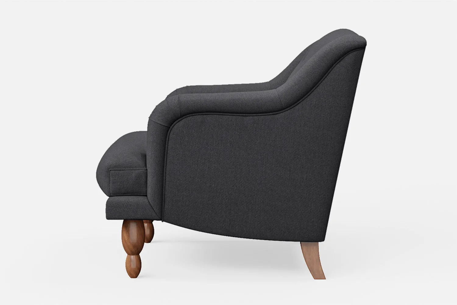 Burlington Armchair Dark Grey Linen Fabric