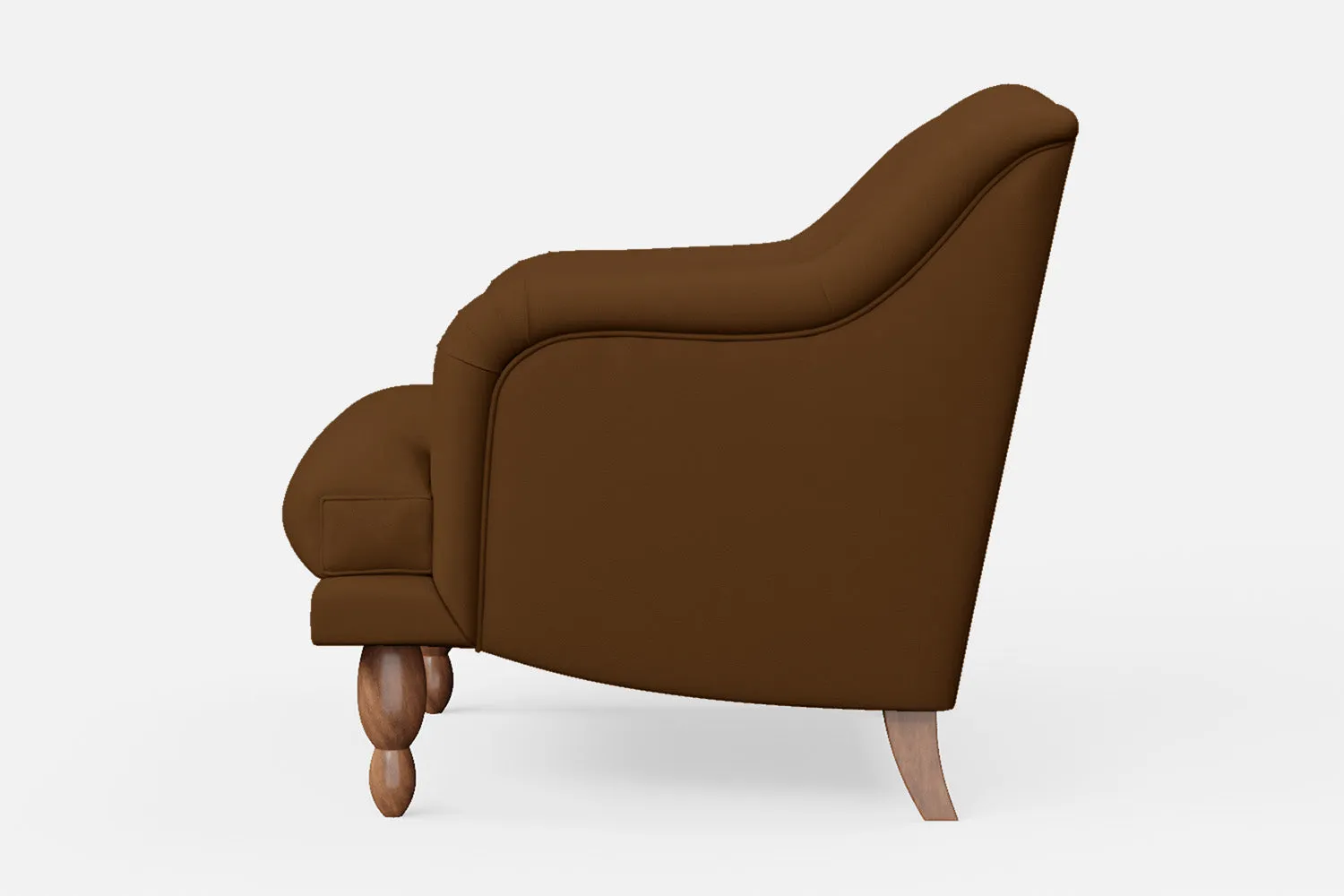 Burlington Armchair Walnut Brown Leather