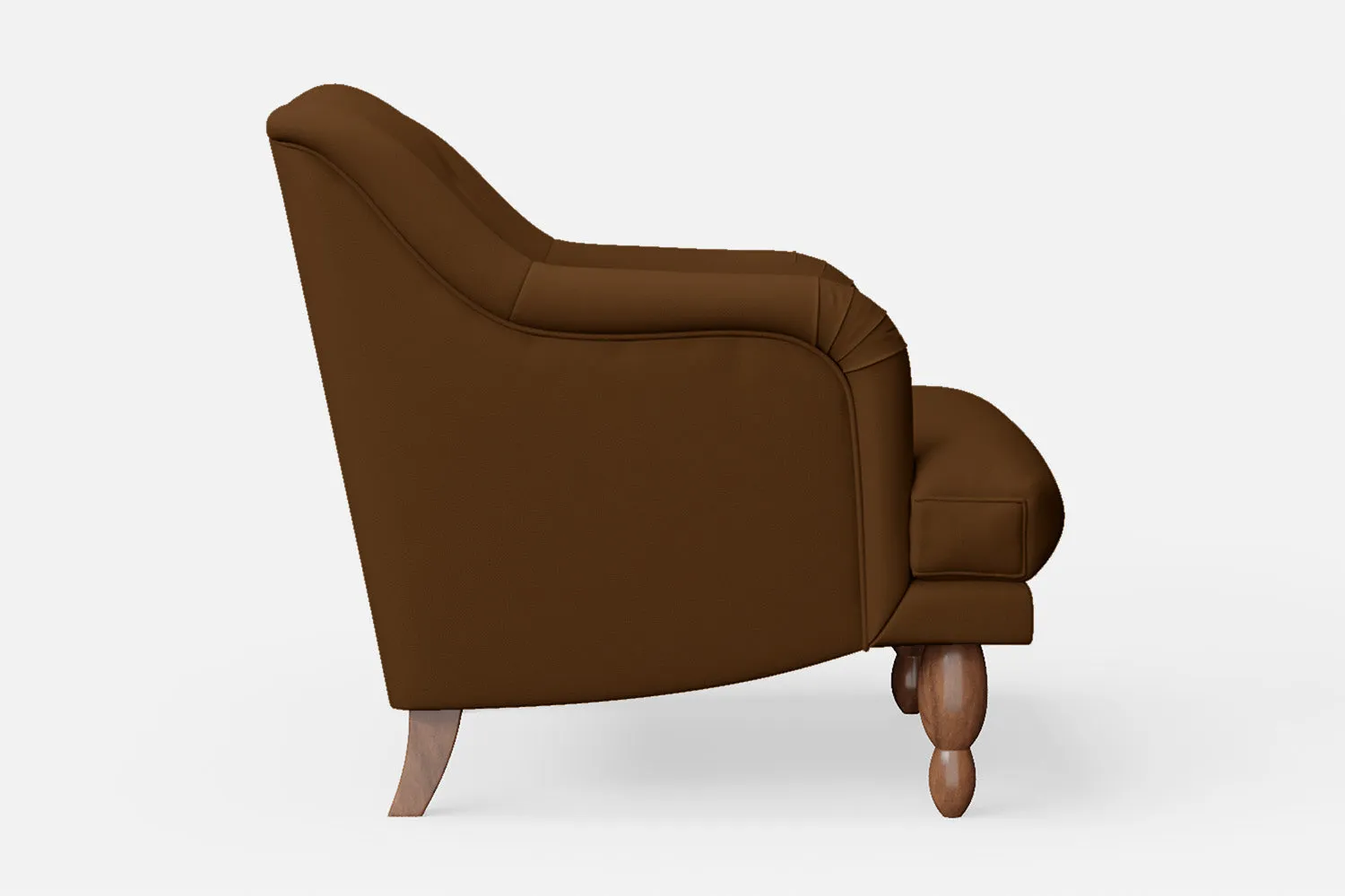 Burlington Armchair Walnut Brown Leather