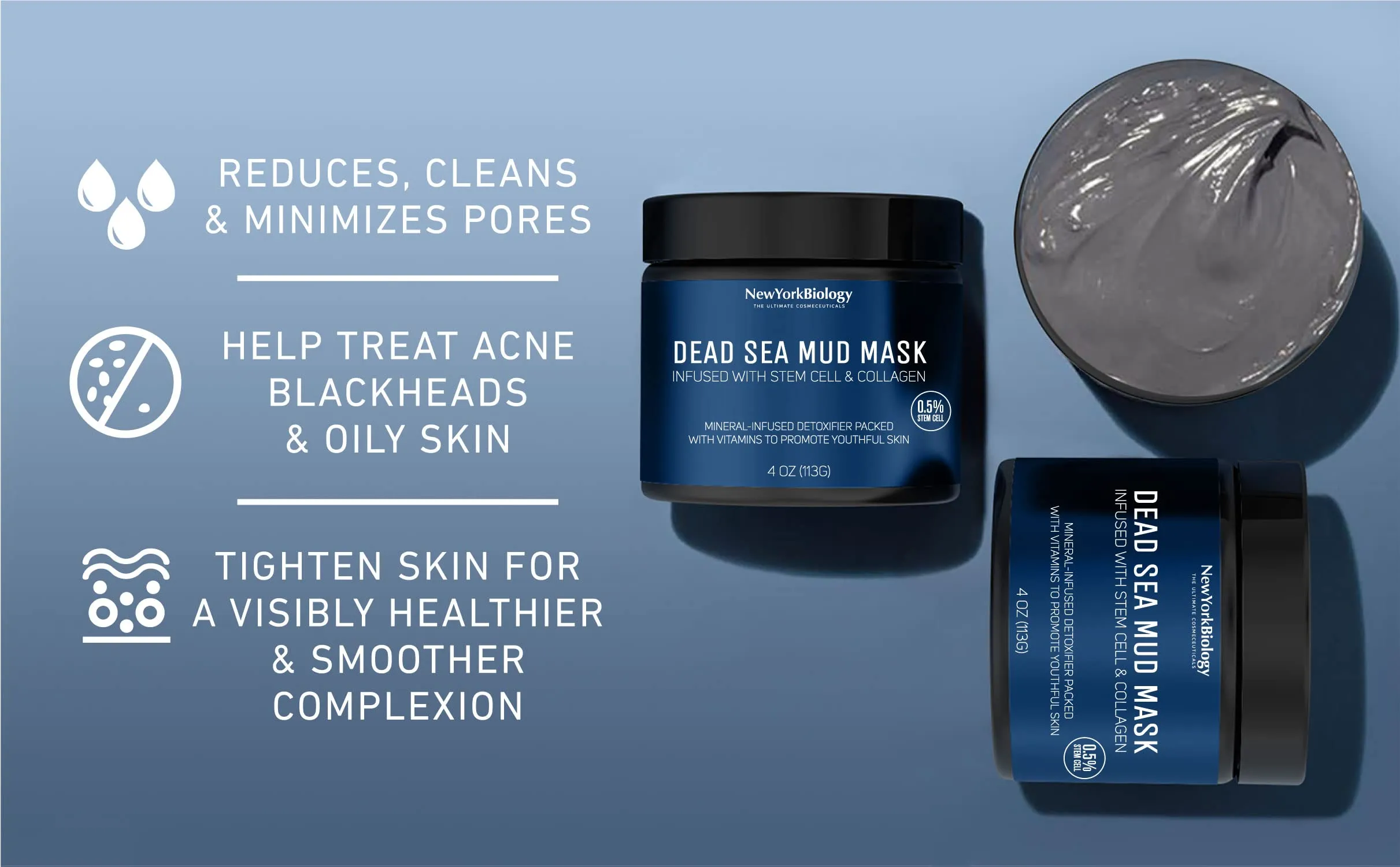 Dead Sea Mud Mask for Face and Body with Stem Cell and Collagen