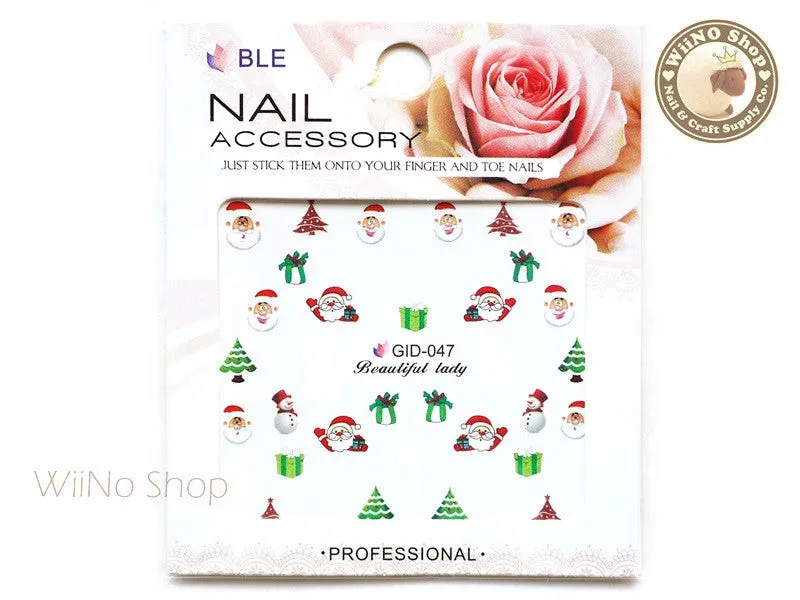 GID-047 Christmas Glow In The Dark Water Slide Nail Art Decals - 1pc