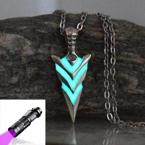 Glow In The Dark Arrowhead Necklace