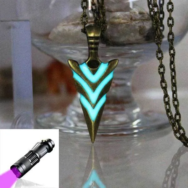 Glow In The Dark Arrowhead Necklace