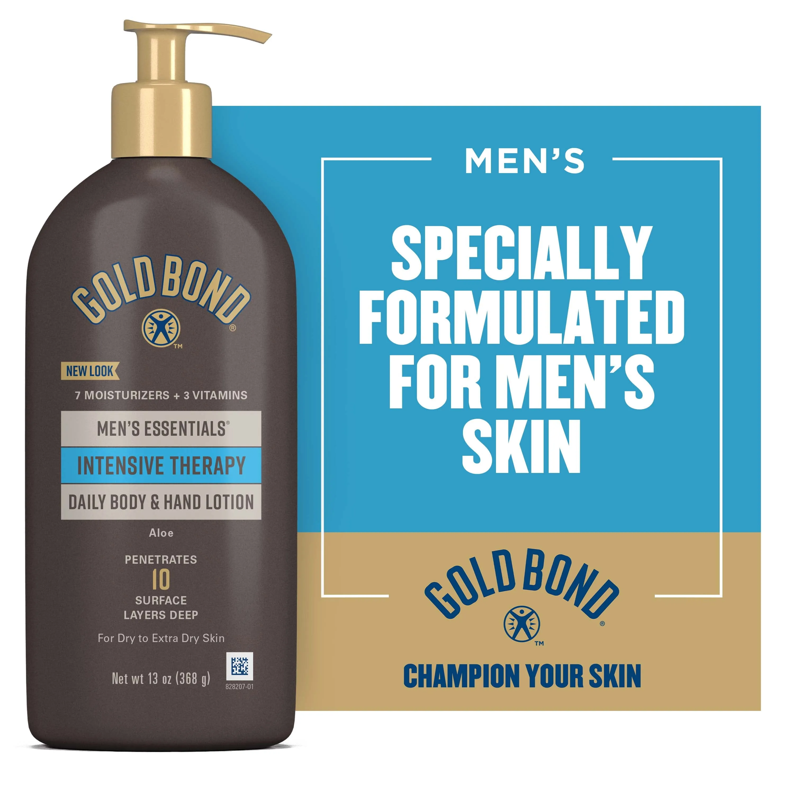 Gold Bond Men's Essentials Intensive Therapy Hand and Body Lotion & Cream for Extra Dry Skin 13oz