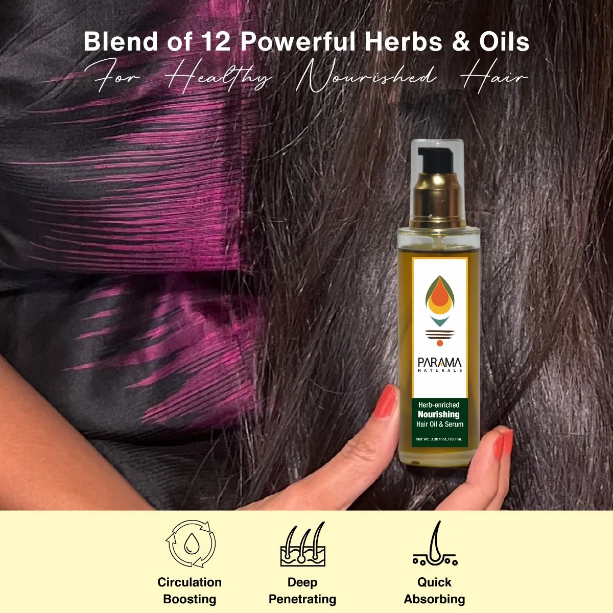 Herb-enriched Nourishing Hair Oil & Serum for Frizz Control- 100ml