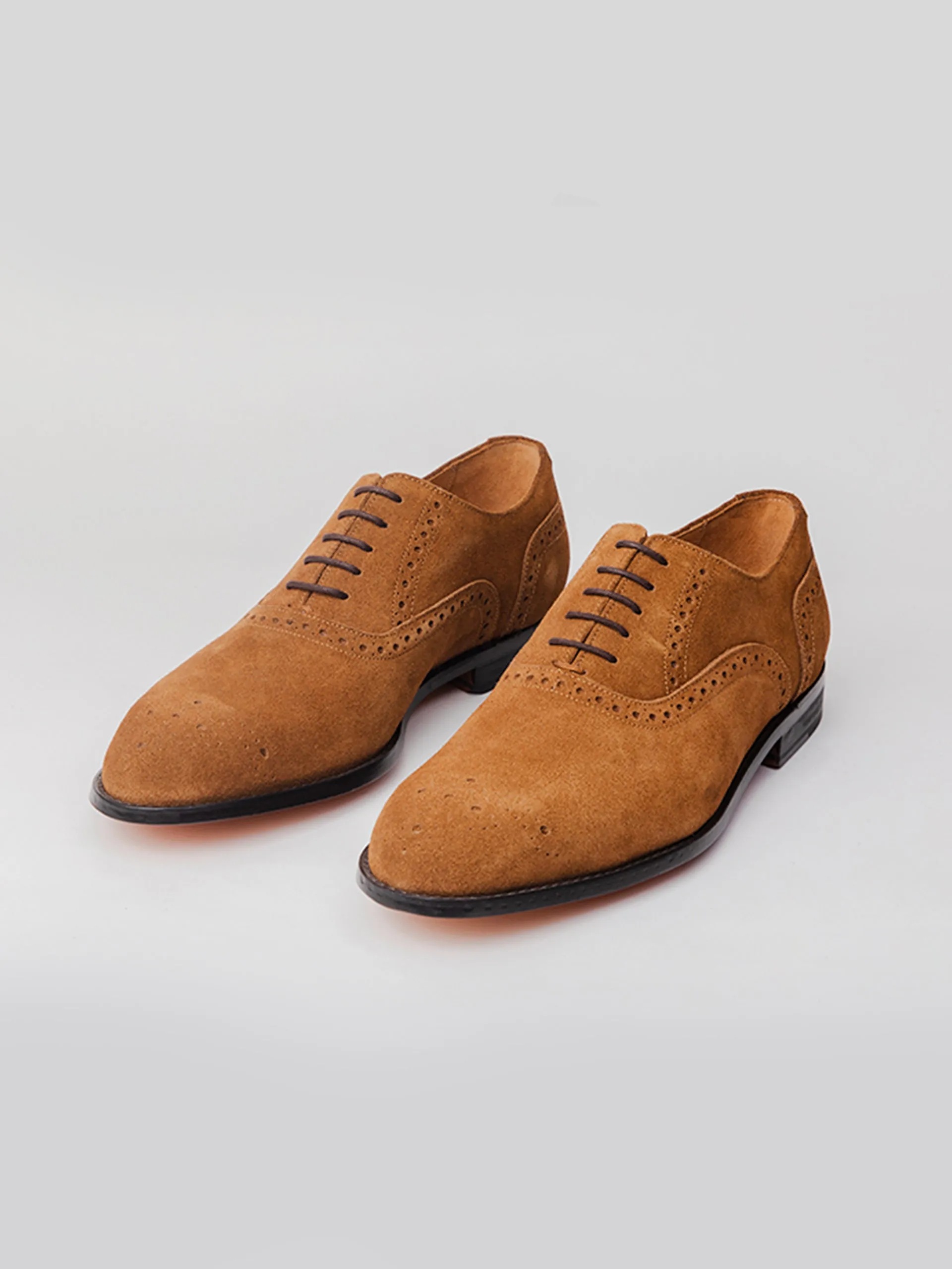 Jaxon Semi Brogue Oxford - Cognac Suede