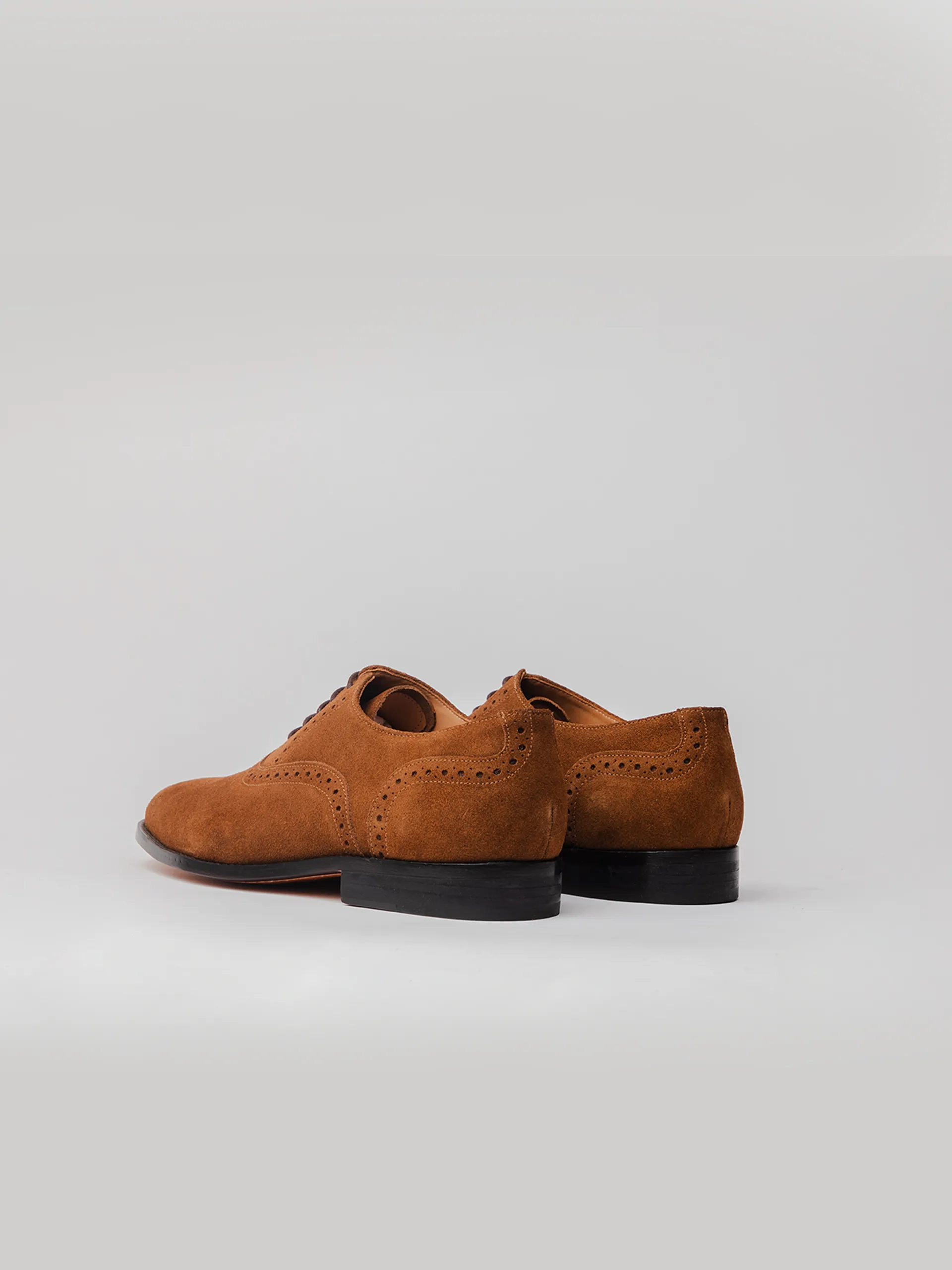 Jaxon Semi Brogue Oxford - Cognac Suede