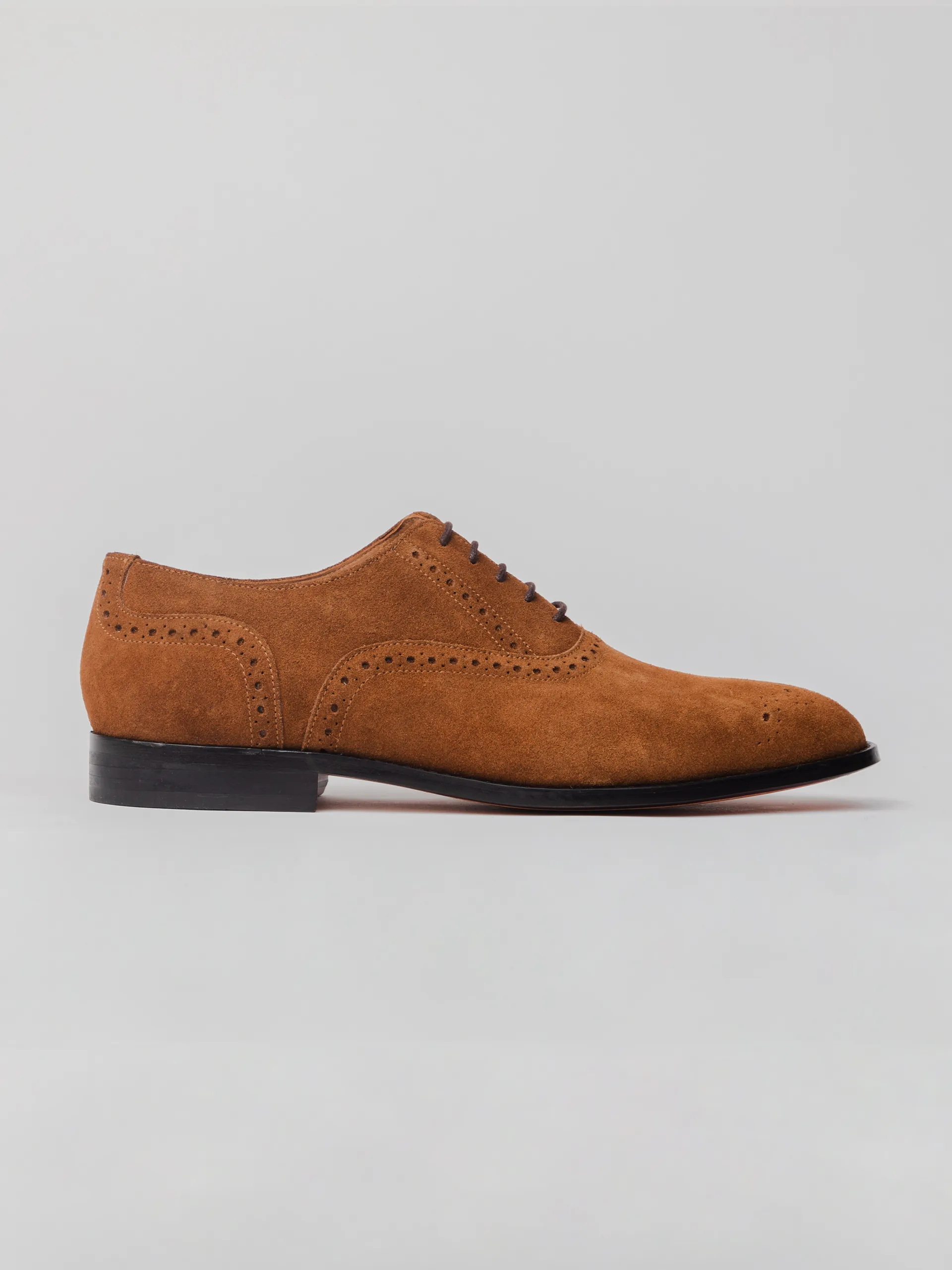 Jaxon Semi Brogue Oxford - Cognac Suede