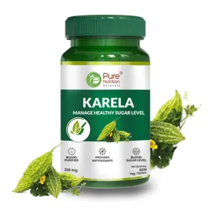 Karela Extract Vegetarian Tablets | Blood Purifier Skin Glow | Metabolic Wellness Blood Sugar Management | 60 Veg Tablets