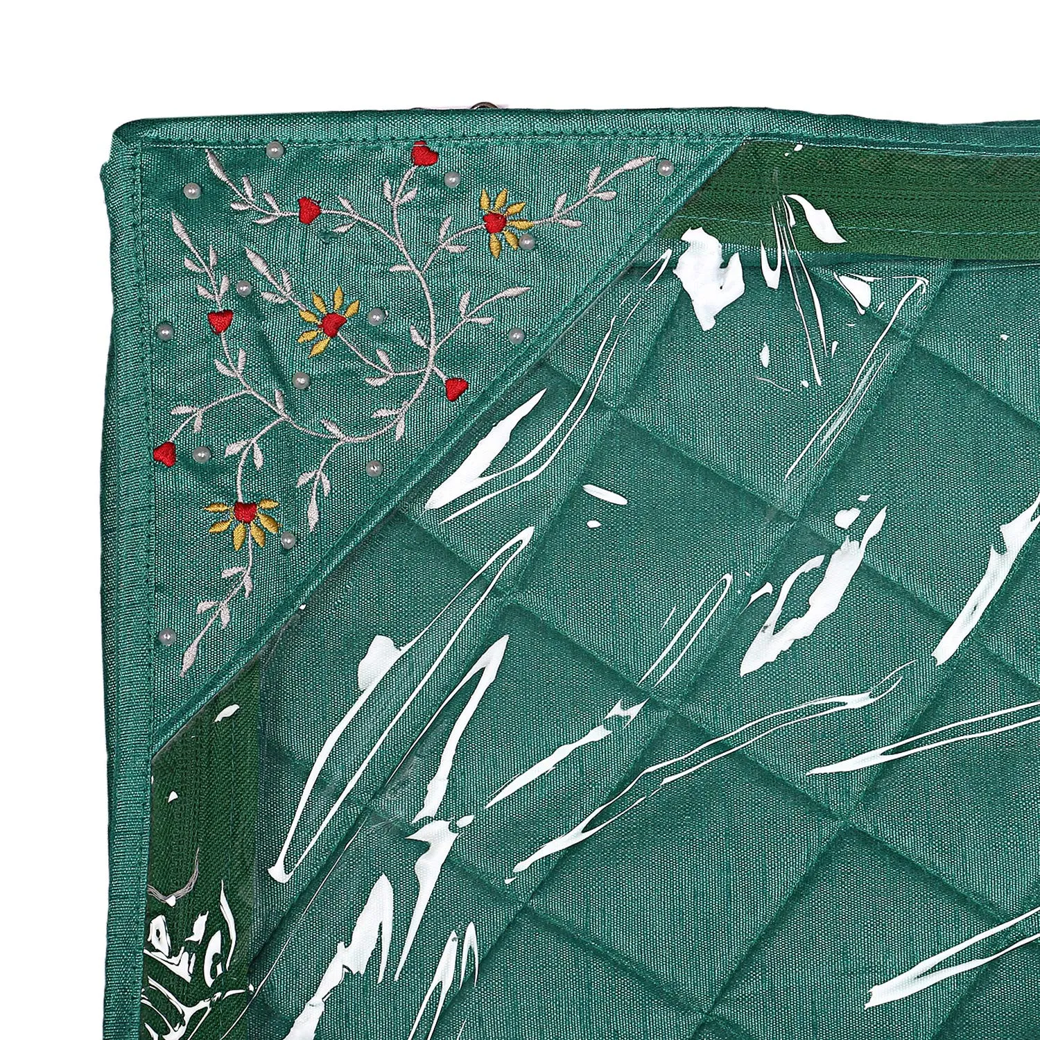 Kuber Industries Silk 4 Pieces Single Packing Saree Cover (Green) -CTLTC10606