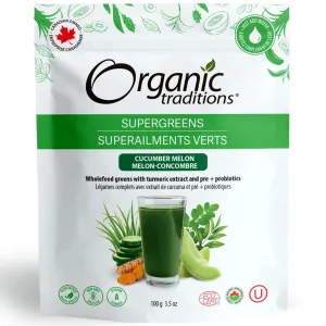 Organic Traditions Supergreens Cucumber Melon 100g