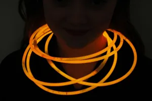 Premium Jumbo Orange Glow Necklaces- 50 per package