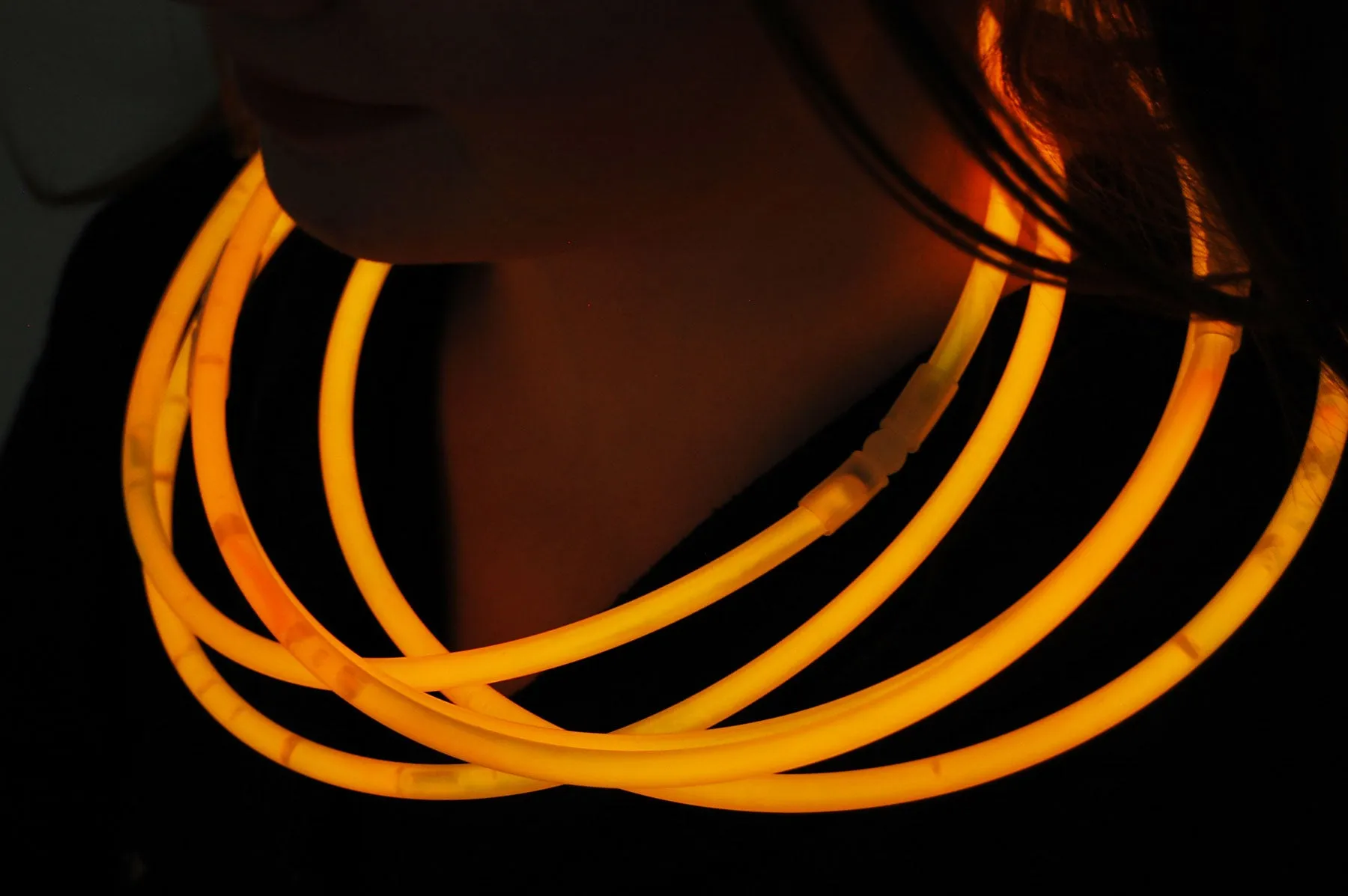 Premium Jumbo Orange Glow Necklaces- 50 per package