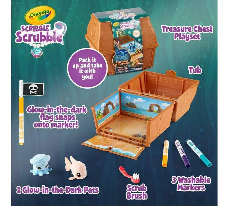 Scribble Scrubbie Glow, Ocean Treasure Chest