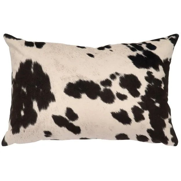 Udder Black Faux Cow Hair On Hide Pillow