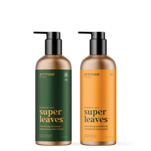 Volumizing shampoo and conditioner duo : SUPER LEAVES™ | ESSENTIAL OILS